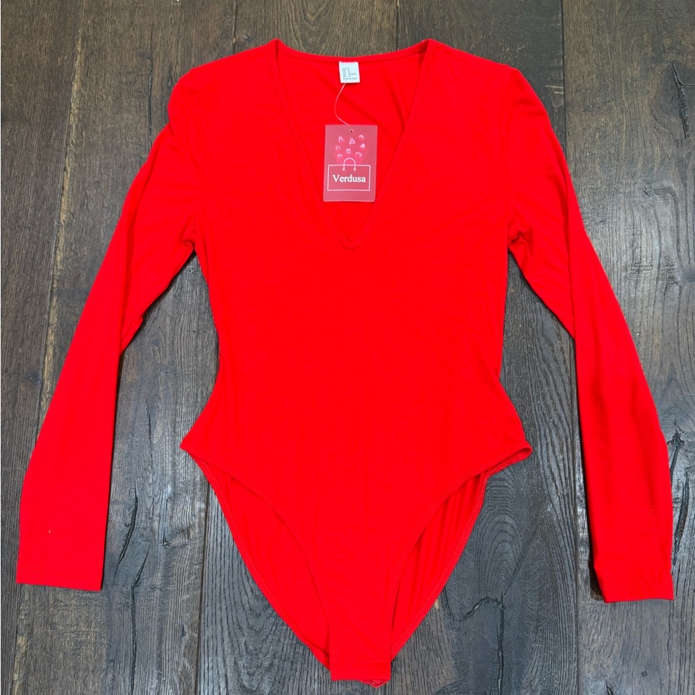 Classic Red Long Sleeve Bodysuit NWT